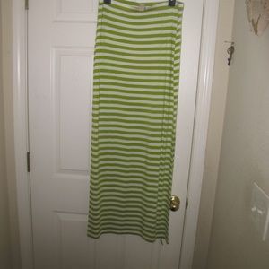 Michael Kors Green and White stripe skirt